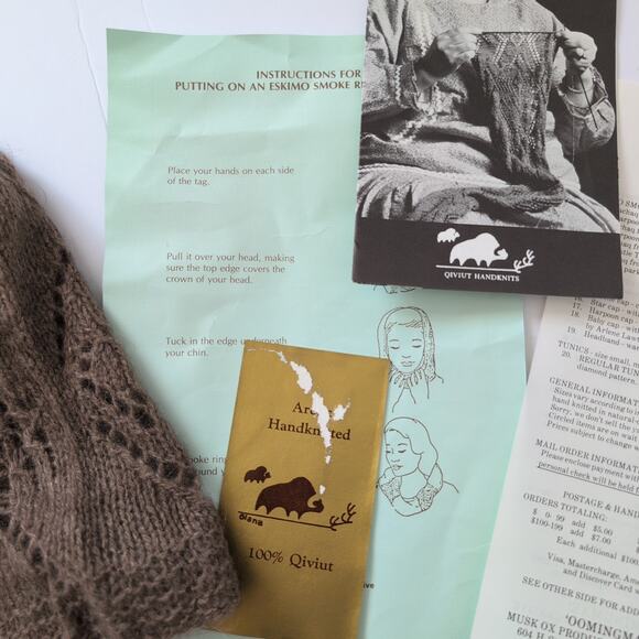 Hand Knit 100% Qiviut Oomingmak Musk Ox Ring Scarf Neck Warmer Alaska Arctic - Picture 10 of 15